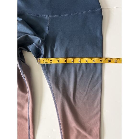 alo Yoga Leggings Women S Blue Pink Ombre Air Brushed Cropped High Waist Sport - Picture 7 of 13